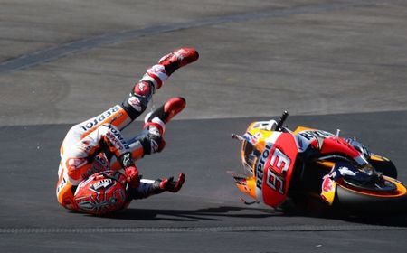 Tumbang di MotoGP Inggris, Marc Marquez Belum Pernah Finis Sepanjang Musim Ini