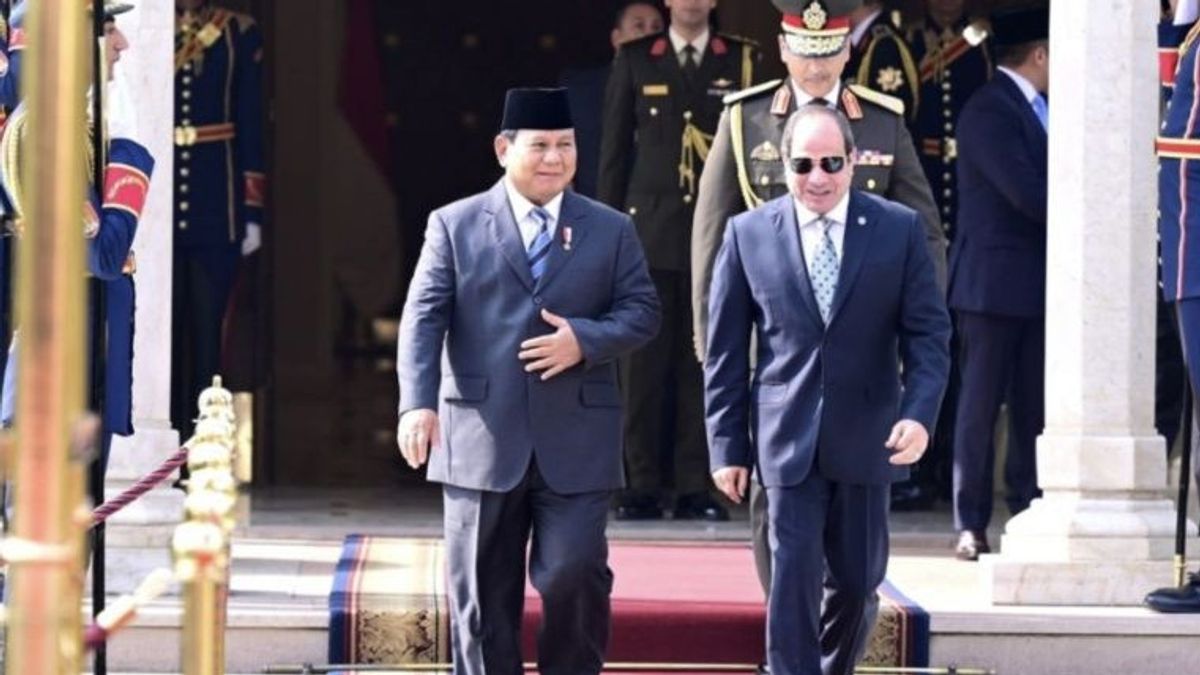 Prabowo Welcomed By State Ceremony At Al Ittihadiya Palace, Egypt