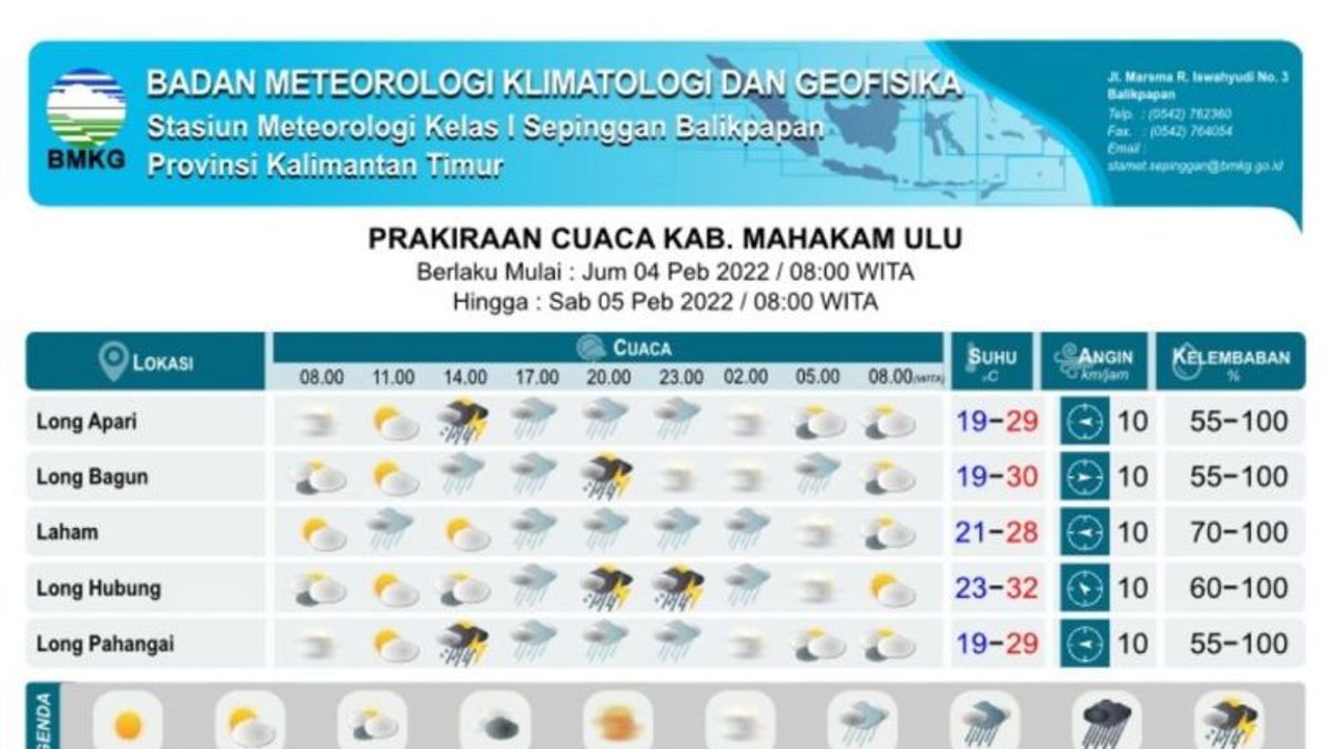 BMKG Keluarkan Peringatan Dini ke Sejumlah Wilayah di Kaltim, 4-5 Februari Diprakirakan Hujan Lebat Disertai Angin Kencang
