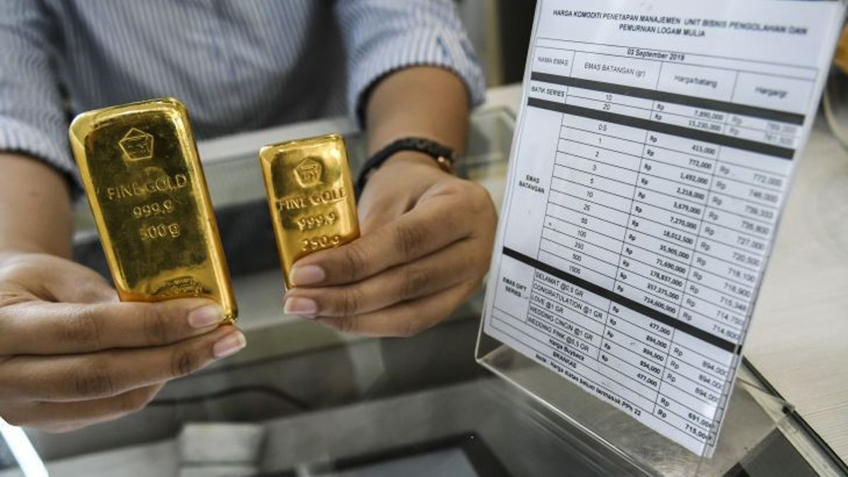 Antamの金価格は再び上昇し、最も高価なのは10億ルピア以上の価格です