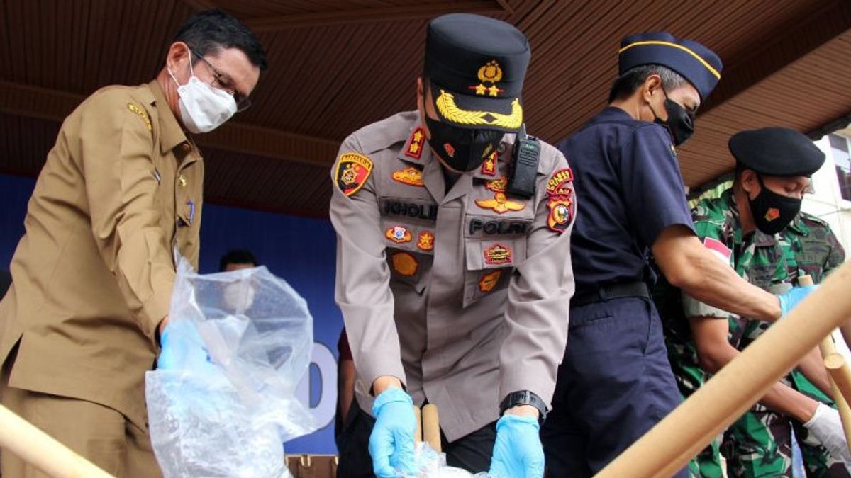 Polres Dumai Riau Musnahkan 49,3 Kilogram Sabu Hasil Kejahatan Akhir 2021 Lalu