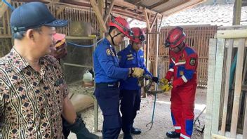 Damkar Trenggalek Evakuasi Ular Piton yang Hendak Mangsa Ternak Warga