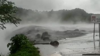水牛を持つ2人の住民がセメル山の冷たい溶岩洪水に巻き込まれる
