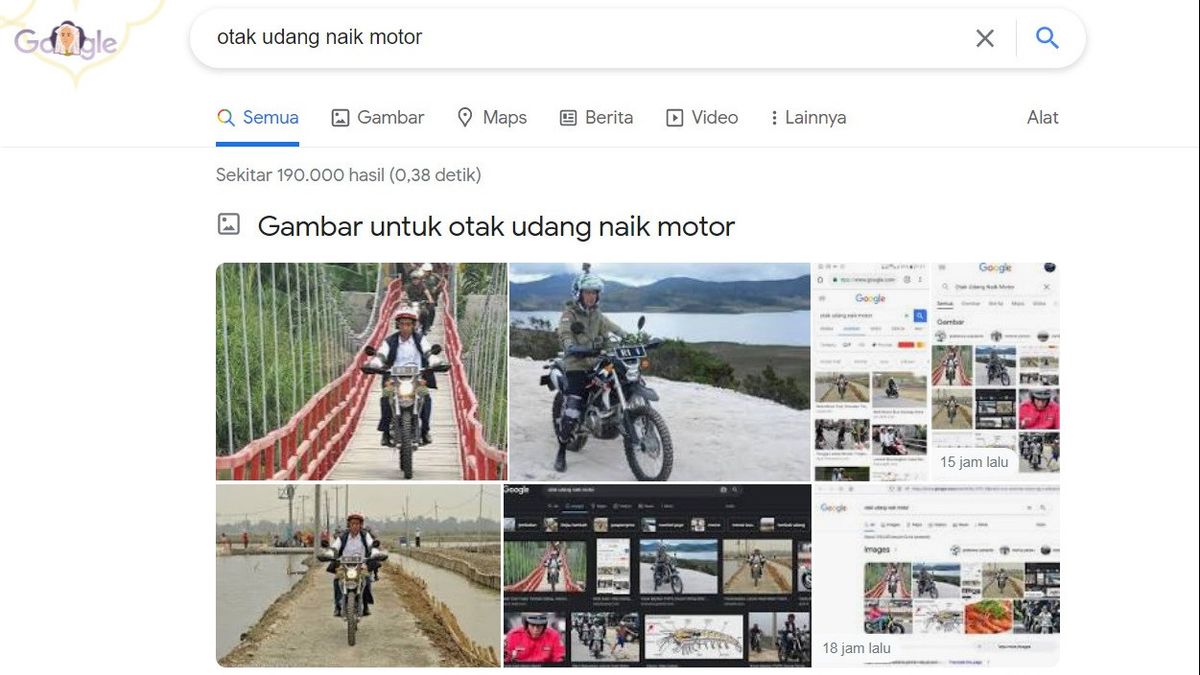 Ketik “Otak Udang Naik Motor” di Google, <i>Kok</i> yang Keluar Masih Foto Jokowi Naik Motor?