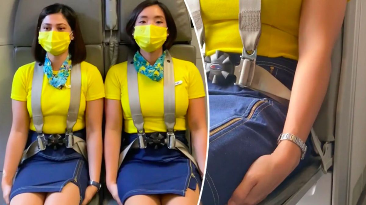 The Reason The Flight Attendants Always Tuck In Their Hands While Sitting On The Aircraft Seat