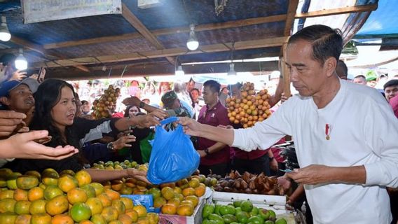 في عطلة العيد في شمال سومطرة، تسوق الرئيس جوكوي في سوق الفاكهة المستقرة