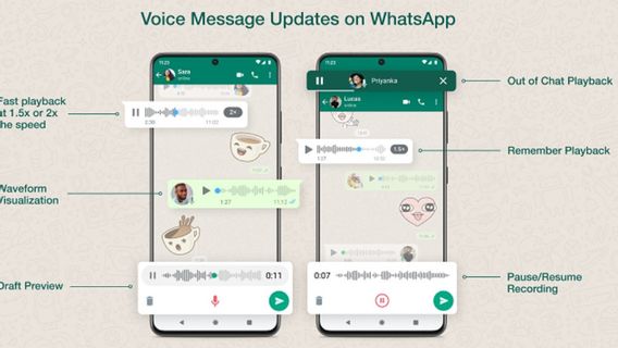 WhatsApp对语音消息功能进行了一系列新的改进