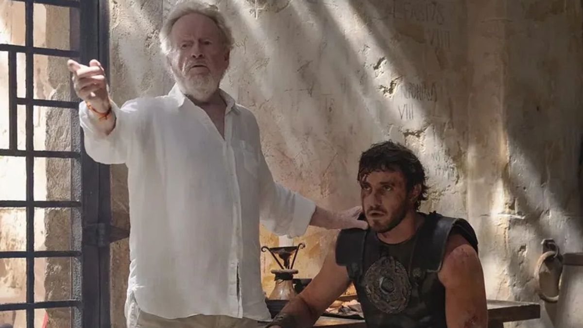 Ridley Scott Beber的原因不是Russell Crowe谈论Gladiator 2。