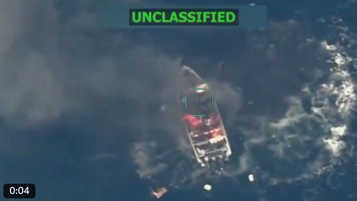 美国军方再次袭击太平洋的一艘毒船,4人死亡