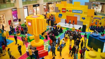 Designed To Build Skills And Interactions, Stimulation Of Children Playing In The Playground Lego During School Holidays