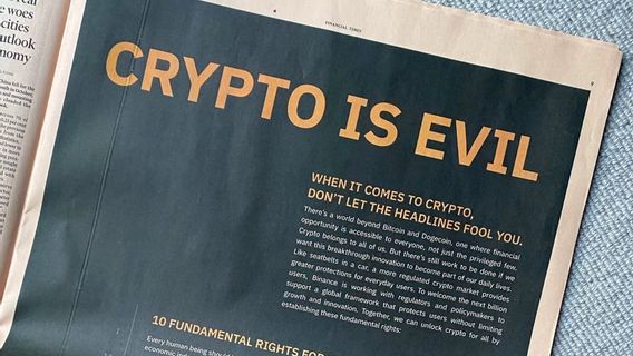 Binance Advertises “Crypto Is Evil” In Major Print Media, Calls For Protection For Crypto Users