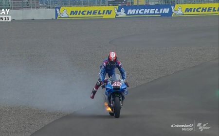 Motor Aleix Rins Terbakar di Lintasan, FP4 MotoGP Mandalika 2022 Terpaksa Berhenti Sementara