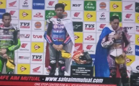 Ngebut di ARRC UB150 Thailand, Pembalap Polewali Mandar Sukses Raih Podium