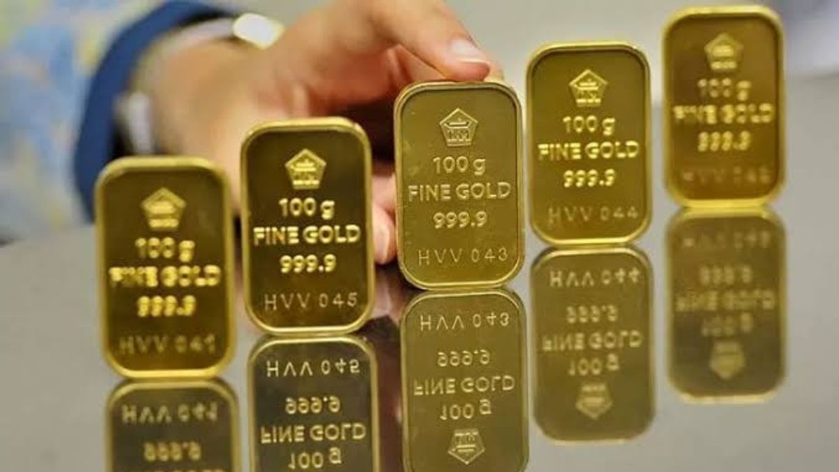 Antam黄金价格为每克1,087,000印尼盾,一秒钟下降