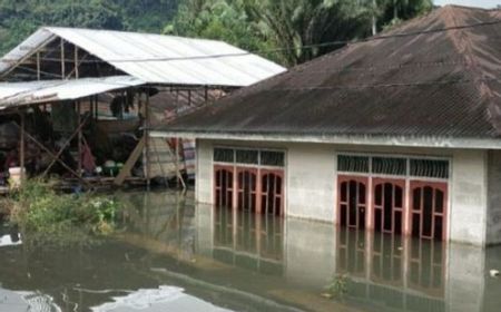 Hujan Deras Bikin Sungai Meluap, Ratusan Rumah di Tapanuli Selatan Terendam Banjir