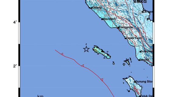 tremblement de terre Sinabang Aceh, magnitude 6,2