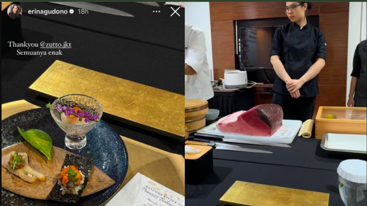 Erina Gudono Dicibir après la présentatrice de manger Omakase Sushi, coûte jusqu’à 13 millions de roupies