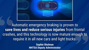 美国有新规则,从2029年开始,所有新车都必须具有自动紧急制动功能