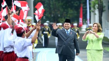Presiden Prabowo Berikan Sambutan Meriah Kedatangan Presiden Peru Dina Boluarte di Istana Merdeka