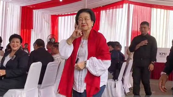 Blue Blouse Red Selendang, Megawati Soekarnoputri's Simpuls Smile After Collosing In The 2024 Pilkada