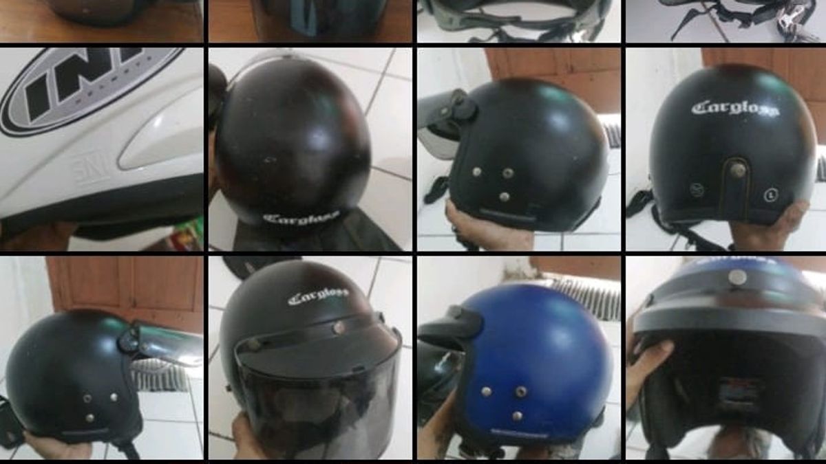 Bonge Specialist Voleur de casques à Pondok Aren, vend fréquemment des articles volés à Kolong Flyover Kebayoran Lama