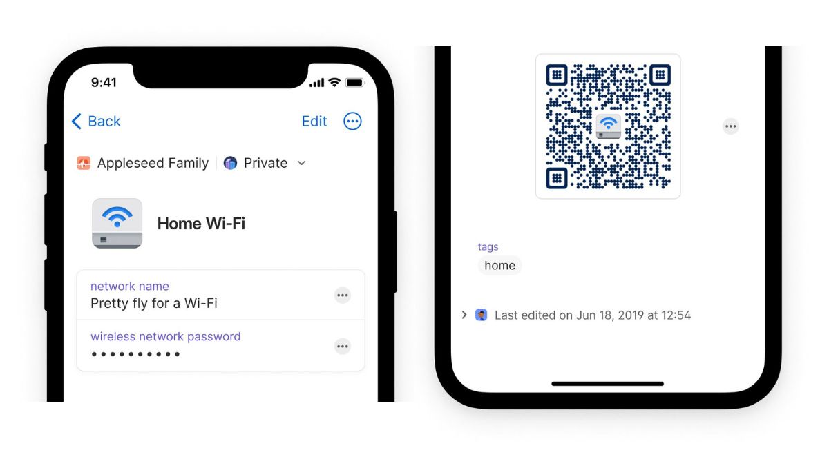 1Password Can Share Wi-Fi Password With QR Code