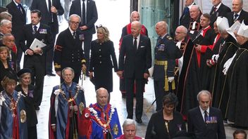 President Joe Biden, Emmanuel Macron And Foreign Guests Arriving At Westminster Abbey For Queen Elizabeth II Cemetery