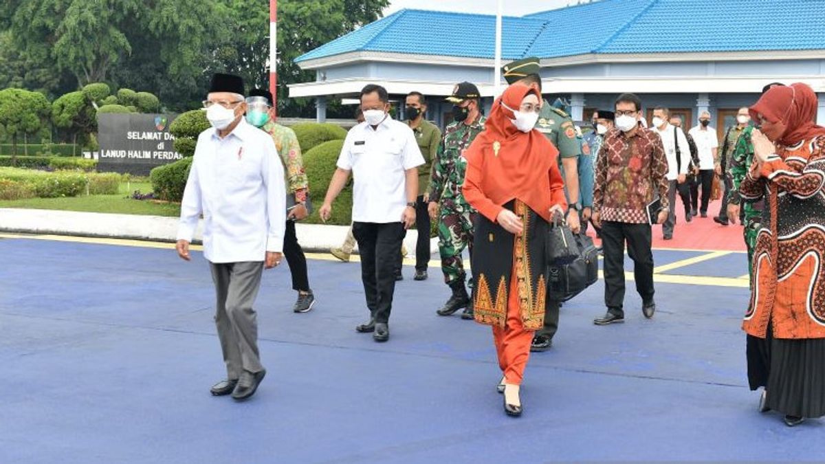 Le Vice-président Ma’ruf S’envole Pour Aceh Et Medan, Surveille Les Vaccinations Pour Diriger La Réunion D’autonomisation économique