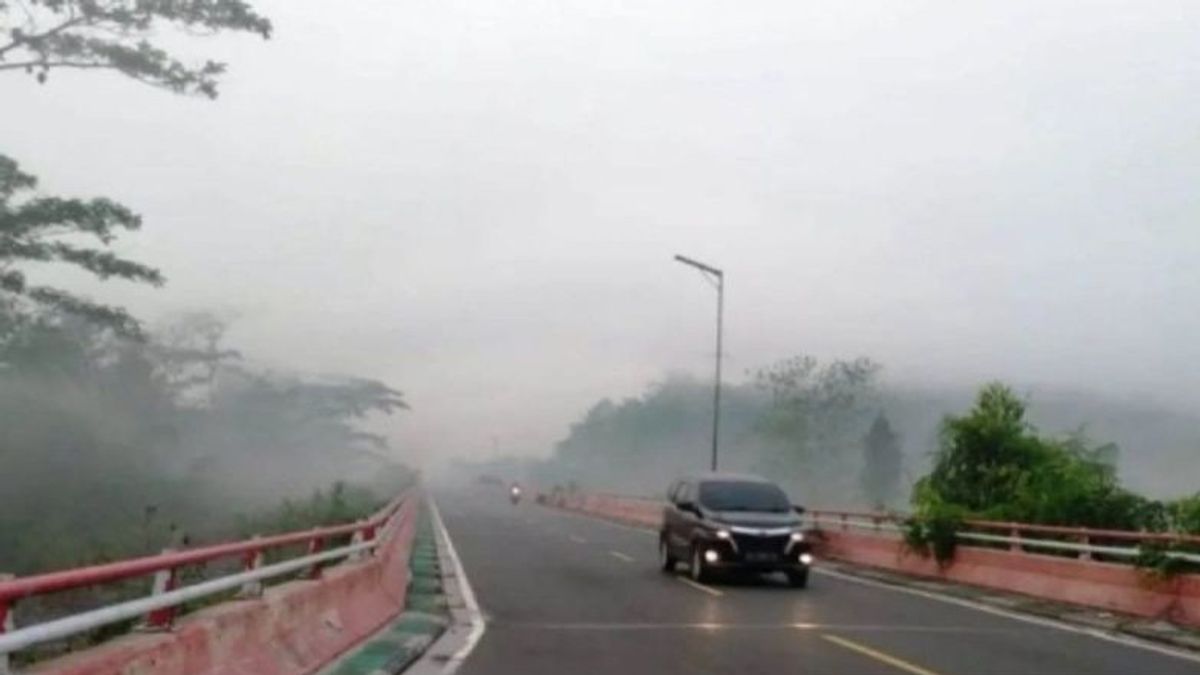 霧森林や土地の煙騒動 プーランピサウパランカラヤの遠く離れた視界