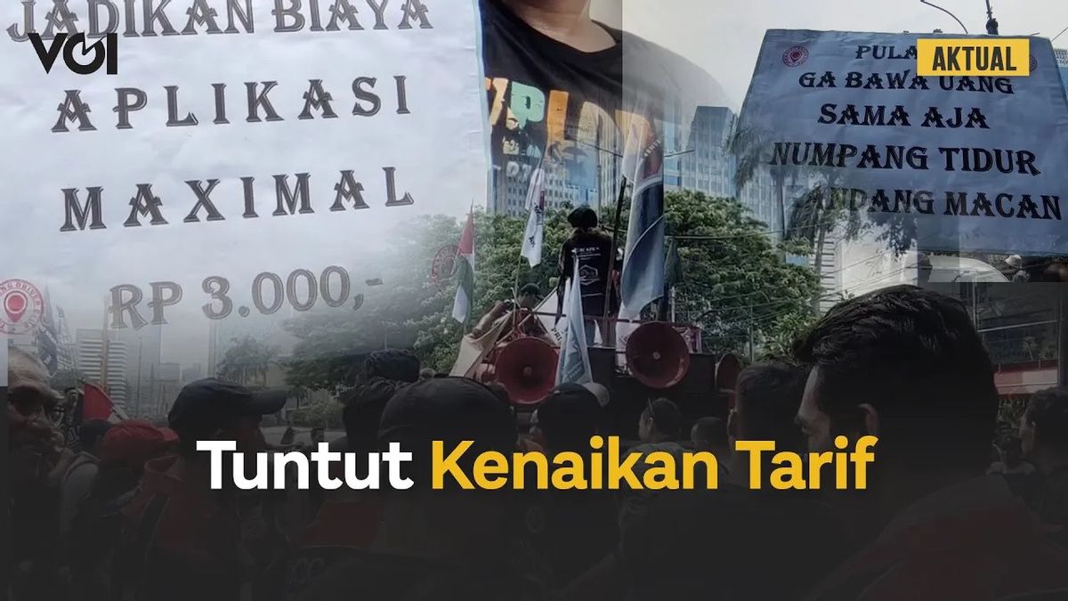 VIDEO: Tuntut Penyesuaian Tarif, Ratusan Driver Online Gelar Aksi Unjuk Rasa di Kawasan Patung Kuda