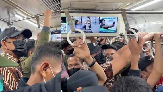Kala Anggota DPR Bertaruh Keseimbangan di Gerbong KRL Penuh Sesak Menuju Stasiun Palmerah 