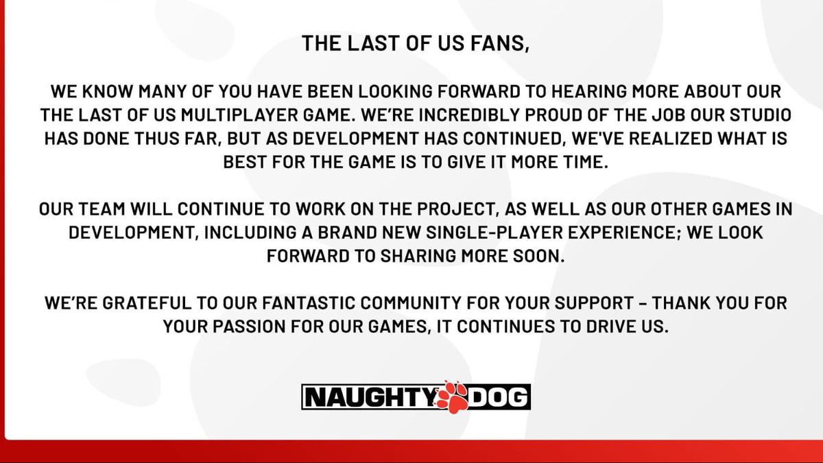 Naughty Dog Still Needs Time For Multiplayer Game Development The Last Of Us