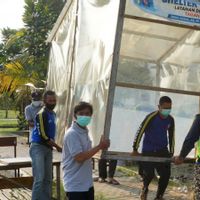  Kasus Corona Menurun, Relawan Bongkar Sarana RSD COVID-19 di Rusunawa UIN Tulungagung