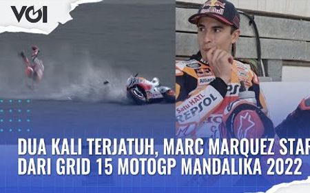 VIDEO: Dua Kali Terjatuh, Marc Marquez Start dari Grid 15 MotoGP Mandalika 2022