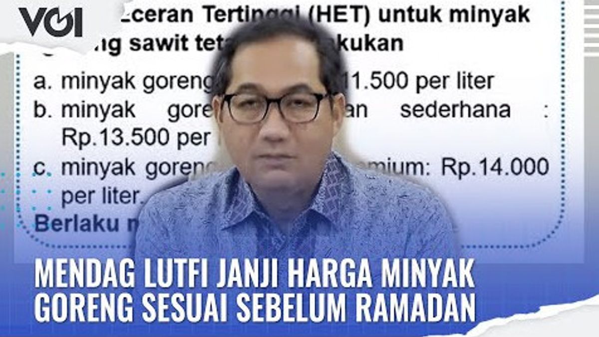 VIDEO: Regarding The Price Of Cooking Oil, This Is The Word Of The Minister Of Trade Muhammad Lutfi