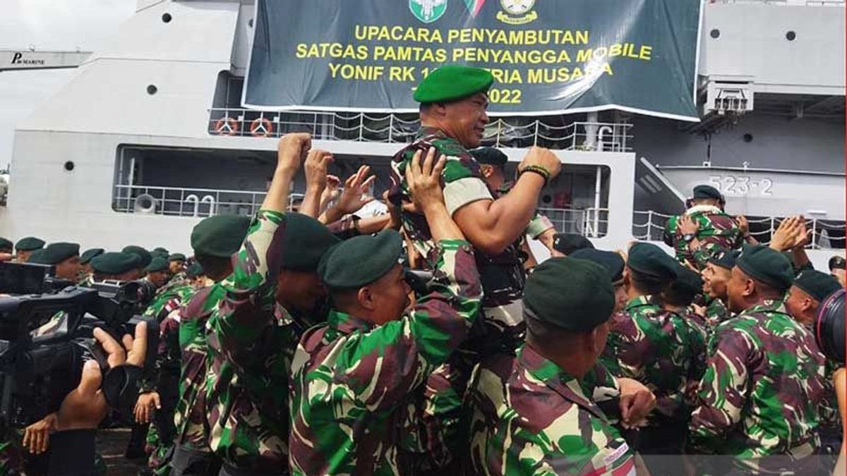 13 Months Of Success In Securing Borders In Papua, 445 TNI Soldiers Battalion RK 114 Happy Welcomed By Pangdam Iskandar Muda