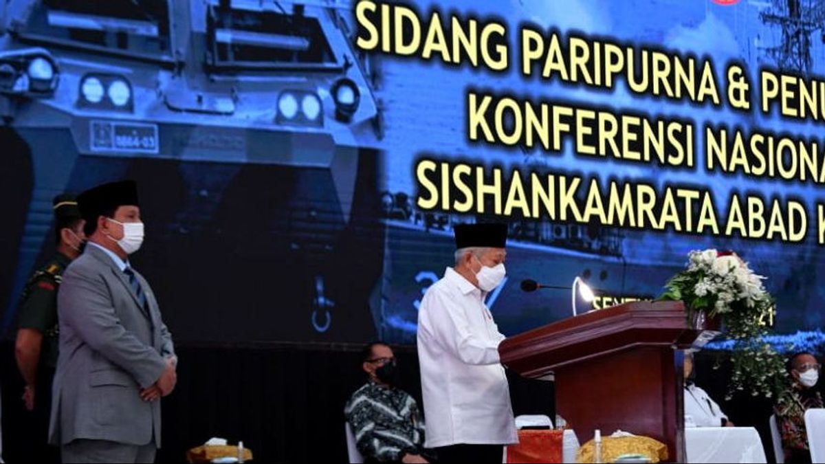 Le Vice-président Soutient Le Ministre Prabowo Pour Renforcer Le Système De Défense Et De Sécurité