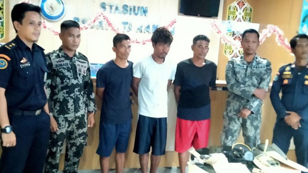 PSDKP Tarakan Amankan Kapal dan 3 Nelayan Mengaku WN Malaysia Bawa Bom Ikan