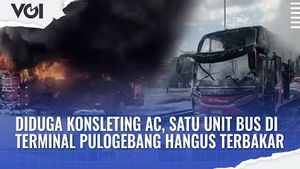 VIDEO: Diduga Korsleting AC, Satu Unit Bus di Terminal Pulogebang Hangus Terbakar