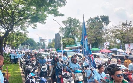 Macet, Massa Pendukung Prabowo-Gibran Penuhi Jalan Gatot Subroto Menuju GBK