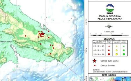 BMKG Catat 19 Kali Gempa Susulan di Berau Kalimantan Timur