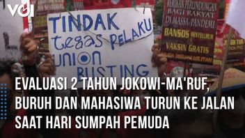 VIDEO: 2 Years Evaluation Of Jokowi-Ma'ruf, Labor And Student Demonstration On Youth Pledge Day