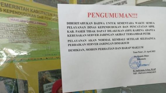 Layanan Administrasi Kependudukan di Disdukcapil Paser Dihentikan Akibat Server Rusak