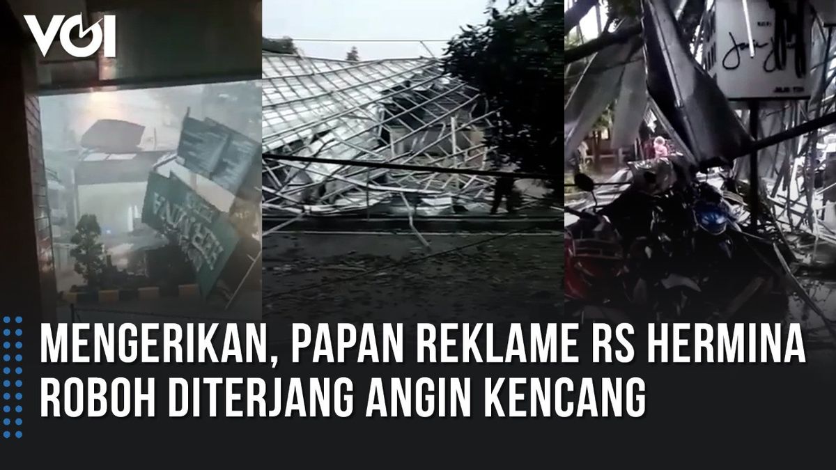 VIDEO: Reklame RS Hermina Terbang, Warga Ucap Takbir di Tengah Hujan Badai