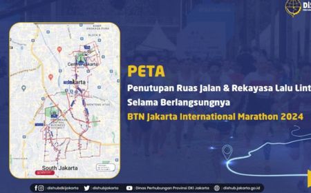 Daftar 36 Ruas Jalan yang Ditutup Pemprov DKI saat Jakarta Internasional Maraton 2024