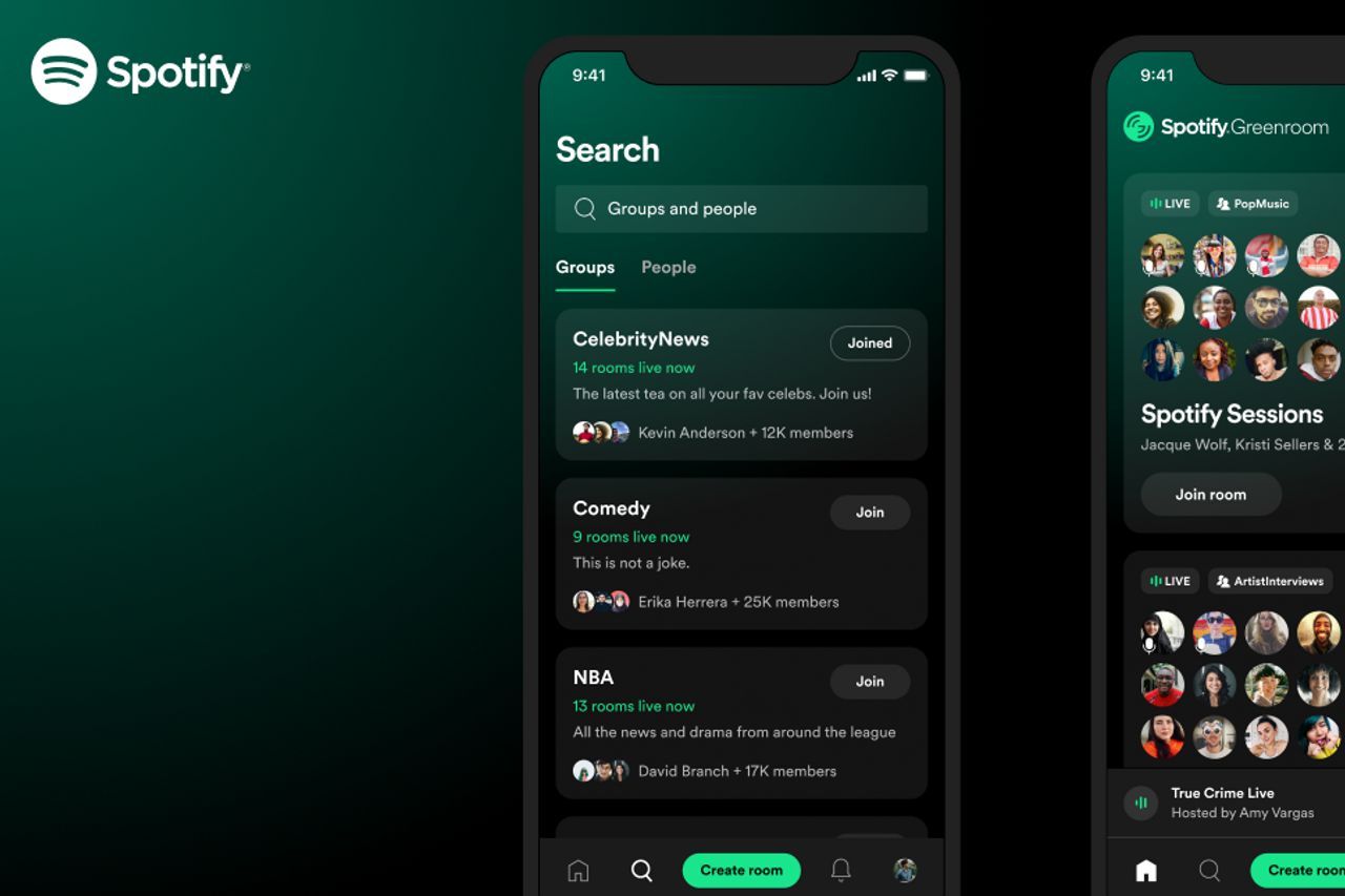 Spotify lançou o Greenroom, sua plataforma de áudio rival do Clubhouse –  Agência de Bolso