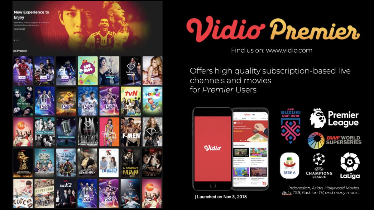 Vidio.com 由企业集团商业实体Eddy Sariaatmadja从Sinarmas集团获得6620亿印尼盾的资本注入，Pieter Tanuri到Grab