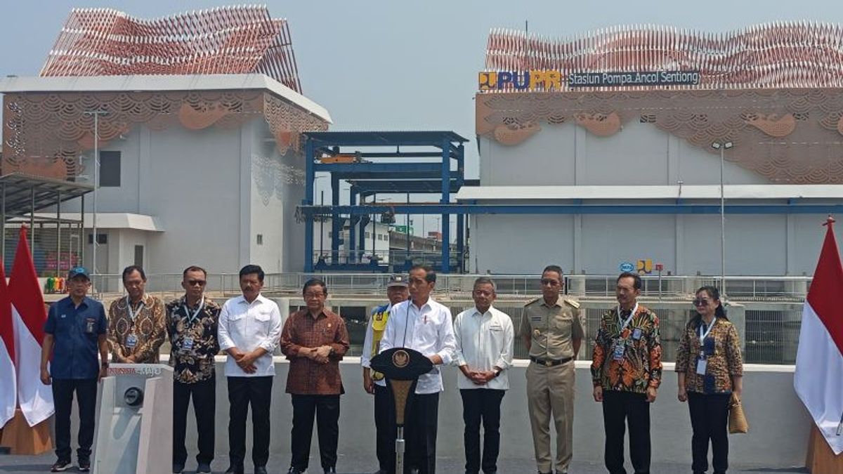 印度尼西亚最大的泵站在安佐尔的落成典礼,佐科威希望雅加达的洪水可能不到62%。