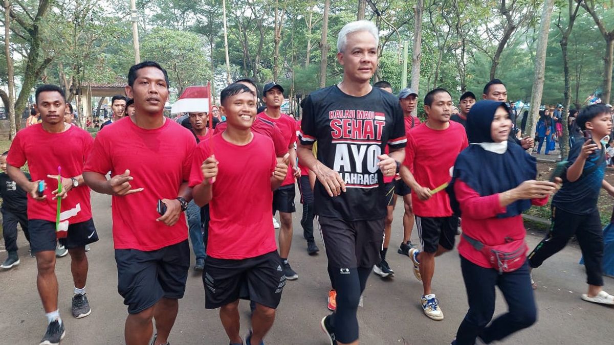 At The Serang CFD Arena, Ganjar Pranowo Invites Thousands Of Residents To Take Care Of Their Health By Exercise