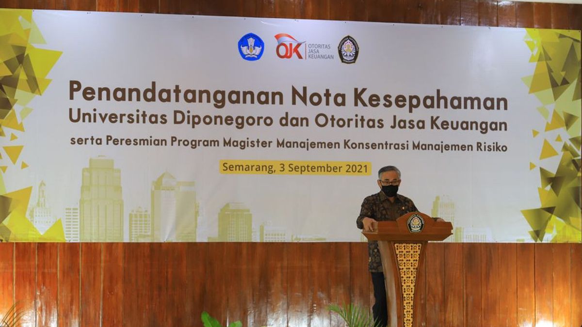 OJK يسهل إنشاء قسم إدارة المخاطر S2 في جامعة Diponegoro